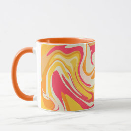 Abstracte Draaiende Ontwerp in Warme Tinten Mok
