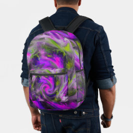 Abstracte Draaiende Paarse Kleur Schilderkunst Bedrukte Rugzak
