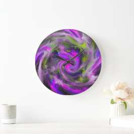 Abstracte Draaiende Paarse Kleur Schilderkunst Grote Klok