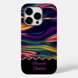 Abstracte Draaikolk Paars Goud Groen Roze Geel Case-Mate iPhone 14 Pro Hoesje