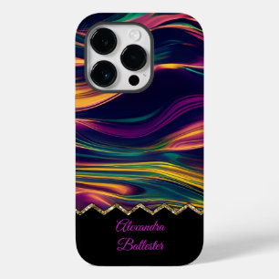 Abstracte Draaikolk Paars Goud Groen Roze Geel Case-Mate iPhone 14 Pro Hoesje