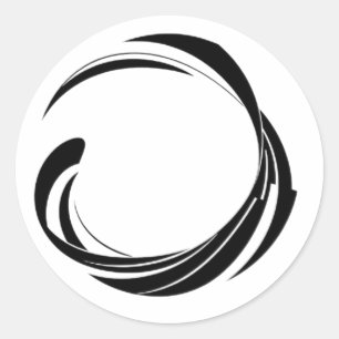 Abstracte Draaikring Ontwerp – gebogen ring kunstw Ronde Sticker