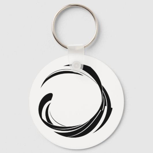 Abstracte Draaikring Ontwerp – gebogen ring kunstw Sleutelhanger (Voorkant)