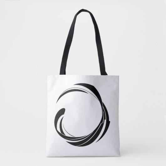 Abstracte Draaikring Ontwerp – gebogen ring kunstw Tote Bag (Voorkant)