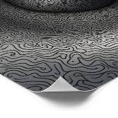 Abstracte draaipatronen in een monochroom ontwerp poster (Hoek)