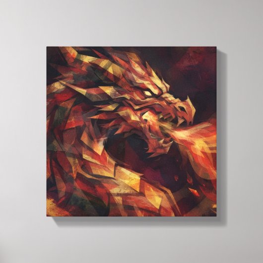 Abstracte Draak Canvas Afdruk (Voorkant)