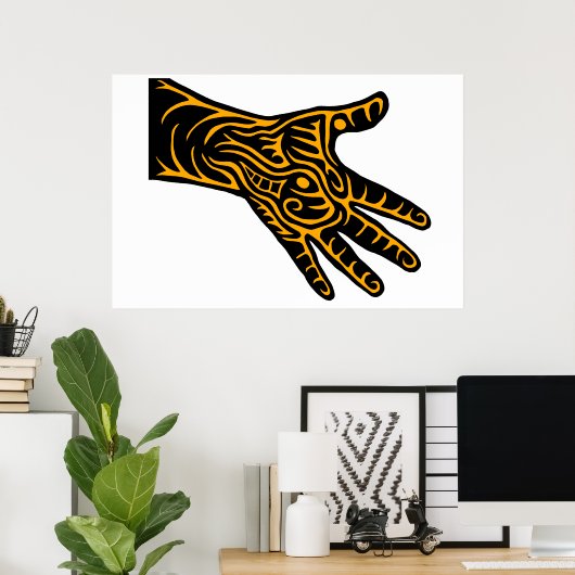 Abstracte draak in de hand poster (Thuiskantoor)