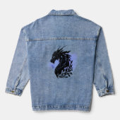 Abstracte Draak, Paarse Waterverf Denim Jacket (Achterkant)