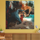 Abstracte Dragon Skull Occult Dark Witchy AI Art Canvas Afdruk (Insitu (Woonkamer))