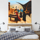 Abstracte Dragon Skull Occult Dark Witchy AI Art Canvas Afdruk (Insitu (Slaapkamer))