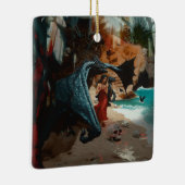 Abstracte Dragon Skull Occult Dark Witchy AI Art Keramisch Ornament (Rechts)