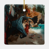 Abstracte Dragon Skull Occult Dark Witchy AI Art Keramisch Ornament (Achterkant)