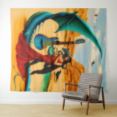 Abstracte Dragon Skull Occult Dark Witchy AI Art Wandkleed (In Situ (horizontaal))