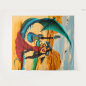 Abstracte Dragon Skull Occult Dark Witchy AI Art Wandkleed (Voorkant (horizontaal))