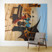 Abstracte Dragon Skull Occult Dark Witchy AI Art Wandkleed (In Situ (horizontaal))
