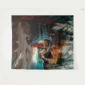 Abstracte Dragon Skull Occult Dark Witchy AI Art Wandkleed (Voorkant (horizontaal))