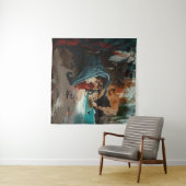 Abstracte Dragon Skull Occult Dark Witchy AI Art Wandkleed (In Situ (horizontaal))