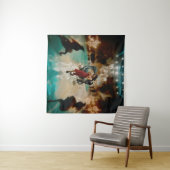Abstracte Dragon Skull Occult Dark Witchy AI Art Wandkleed (In Situ (horizontaal))