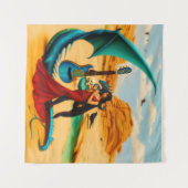 Abstracte Dragon Skull Occult Dark Witchy AI Art Wandkleed (Voorkant (horizontaal))
