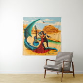 Abstracte Dragon Skull Occult Dark Witchy AI Art Wandkleed (In situ)