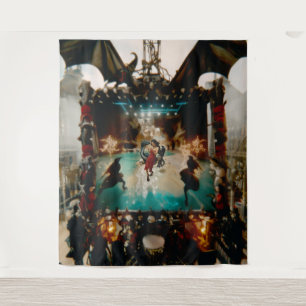 Abstracte Dragon Skull Occult Dark Witchy AI Art Wandkleed