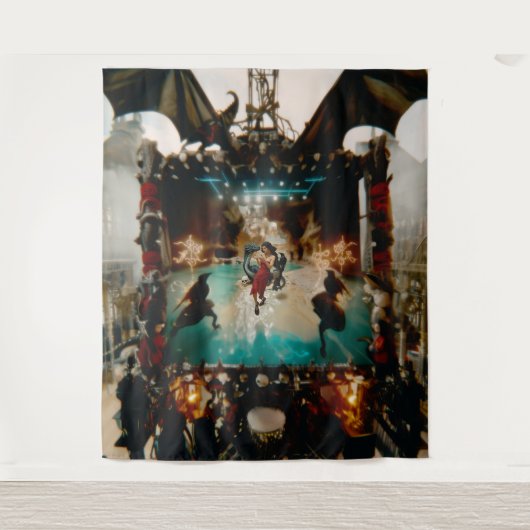 Abstracte Dragon Skull Occult Dark Witchy AI Art Wandkleed (Voorkant)