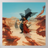 Abstracte Dragon Skull Witchy AI Art Matte Waarde Poster (Voorkant)