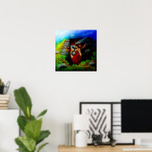 Abstracte Dragon Skull Witchy AI Art Matte Waarde Poster (Thuiskantoor)
