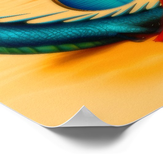 Abstracte Dragon Skull Witchy AI Art Matte Waarde Poster (Hoek)