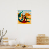 Abstracte Dragon Skull Witchy AI Art Matte Waarde Poster (Keuken)