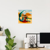 Abstracte Dragon Skull Witchy AI Art Matte Waarde Poster (Thuiskantoor)