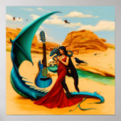 Abstracte Dragon Skull Witchy AI Art Matte Waarde Poster (Voorkant)