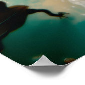 Abstracte Dragon Skull Witchy AI Art Matte Waarde Poster (Hoek)