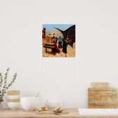 Abstracte Dragon Skull Witchy AI Art Matte Waarde Poster (Keuken)