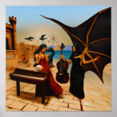 Abstracte Dragon Skull Witchy AI Art Matte Waarde Poster (Voorkant)