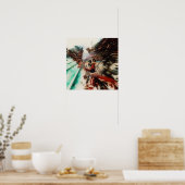 Abstracte Dragon Skull Witchy AI Art Matte Waarde Poster (Keuken)