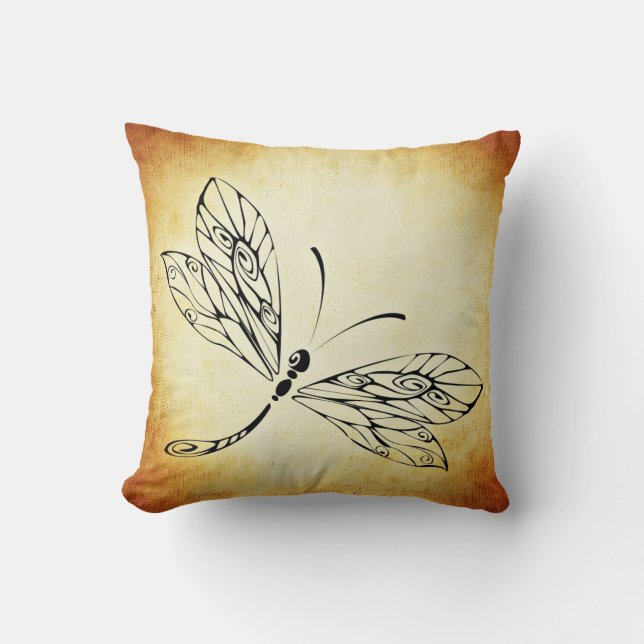  Abstracte dragonfly line kunst Kussen (Voorkant)
