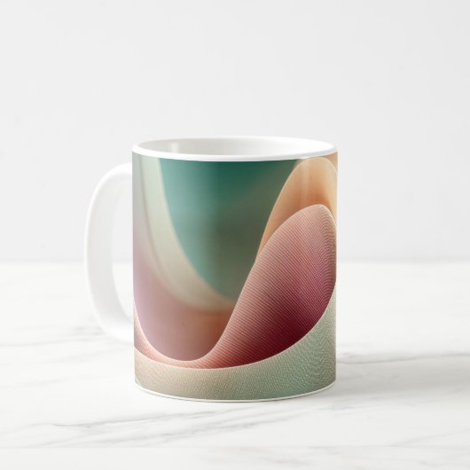 Abstracte Draperie met Pastel Gradiëntstroom Koffiemok (Voorkant links)