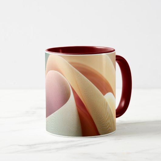 Abstracte Draperie met Pastel Gradiëntstroom Mok (Voorkant rechts)