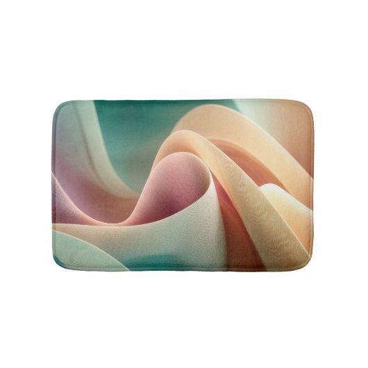 Abstracte Draperie met Pastelkleurige Gradiëntstro Badmat (Voorkant)