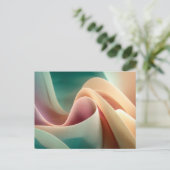 Abstracte draperie met pastelkleurige gradiëntstro briefkaart (Staand voorkant)
