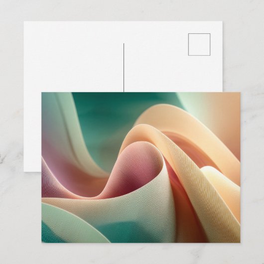Abstracte draperie met pastelkleurige gradiëntstro briefkaart (Voorkant / Achterkant)