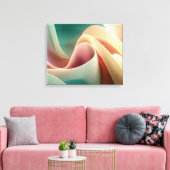 Abstracte Draperie met Pastelkleurige Gradiëntstro Canvas Afdruk (Insitu (Woonkamer))