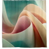 Abstracte Draperie met Pastelkleurige Gradiëntstro Douchegordijn (Voorkant)