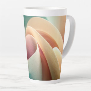 Abstracte Draperie met Pastelkleurige Gradiëntstro Latte Mok
