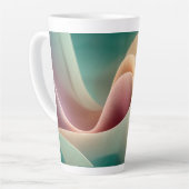 Abstracte Draperie met Pastelkleurige Gradiëntstro Latte Mok (Linkerhoek)