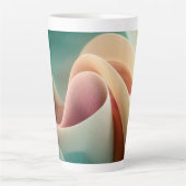 Abstracte Draperie met Pastelkleurige Gradiëntstro Latte Mok (Voorkant)