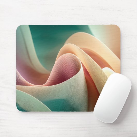 Abstracte Draperie met Pastelkleurige Gradiëntstro Muismat (Met muis)