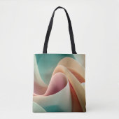 Abstracte Draperie met Pastelkleurige Gradiëntstro Tote Bag (Voorkant)