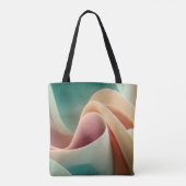 Abstracte Draperie met Pastelkleurige Gradiëntstro Tote Bag (Achterkant)